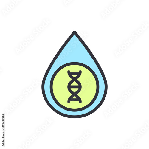 DNA test colored icons, minimalist vector illustration ,simple transparent graphic element .Isolated on white background