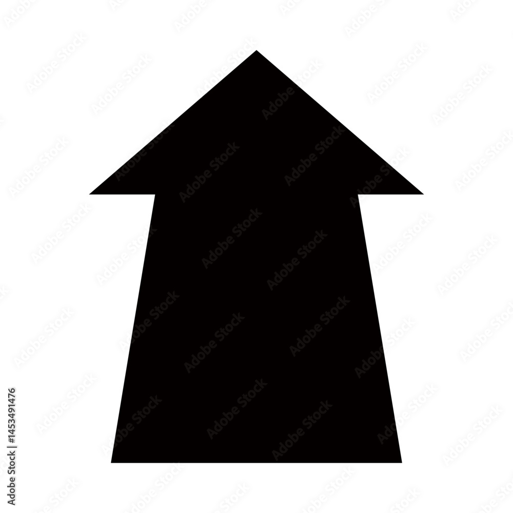 前方方向を指す黒い矢印 前方方向を指す黒い矢印