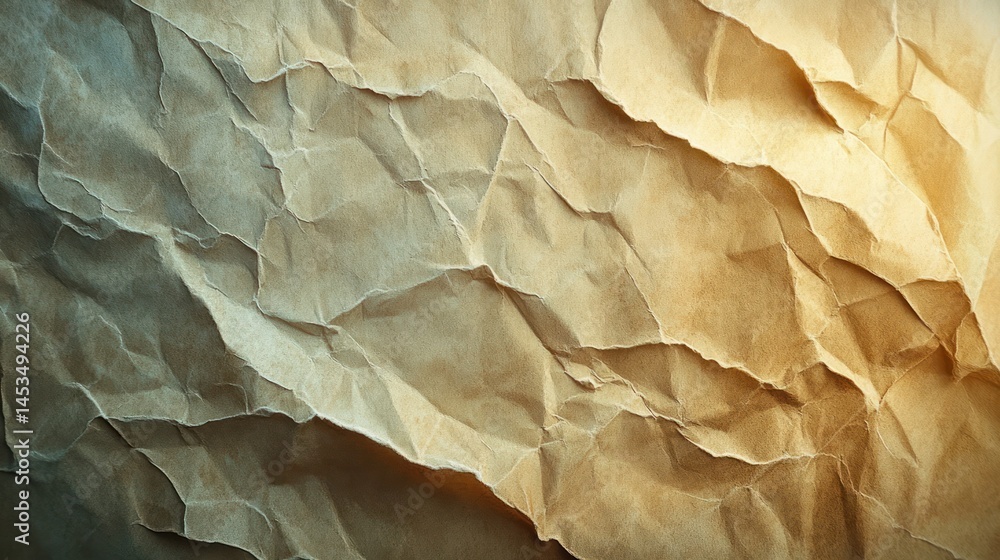 Fototapeta premium Crumpled brown paper texture