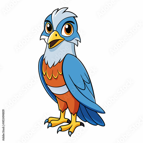 vector illustration of cartoon merlin  bird 