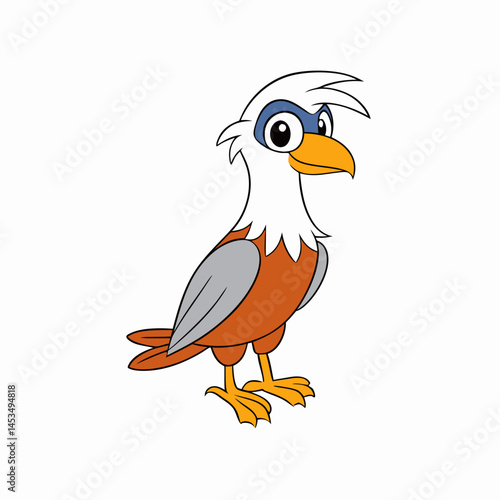 vector illustration of cartoon merlin  bird 