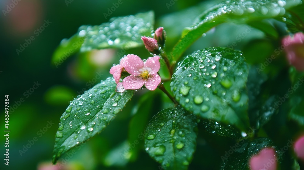 bountiful dewdrops that adorned leaves and petals created a glistening , showcasing plentiful vegetation and nature's morning adornment bountiful dewdrops that adorned leaves and petals created a glistening , showcasing plentiful vegetation and nature's morning adornment