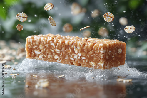 Almond bar and almond bars with a splash of water.