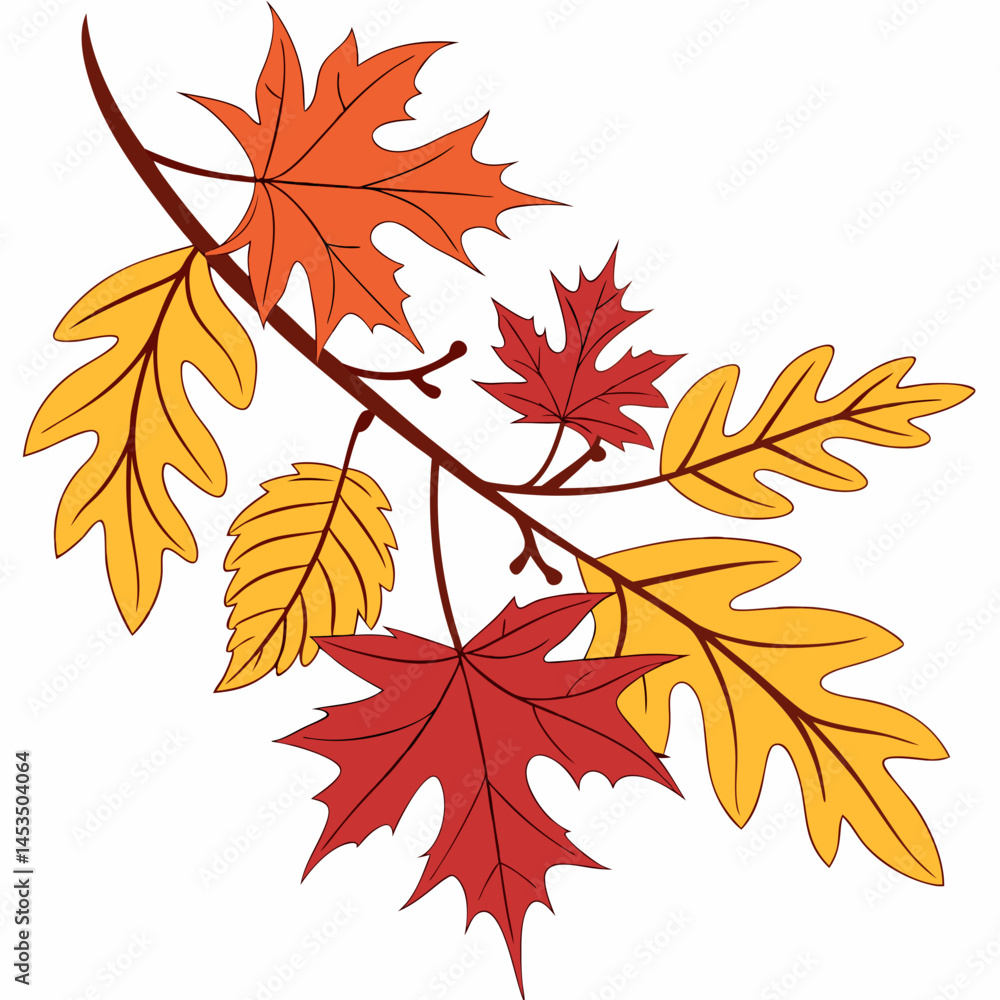 Fototapeta premium Fall-leaves vector design perfect for print, sublimation, crafts, and decor.