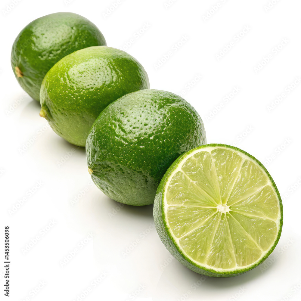 limes isolated on white background limes isolated on white background