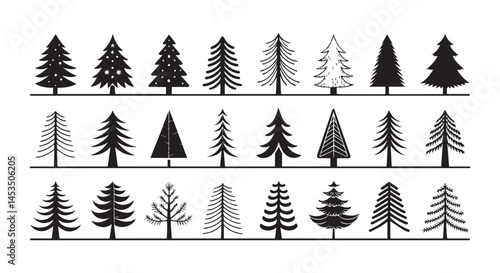 christmas trees set