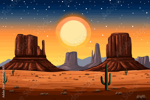 desert landscape with moon