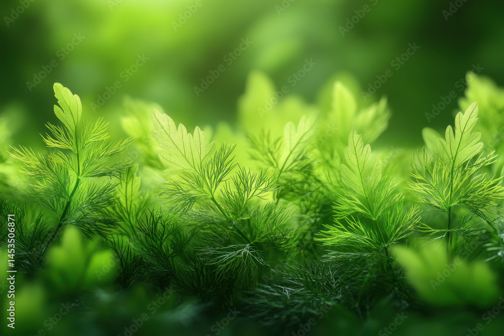 Green leaves covering wallpaper in close-up view. Green leaves covering wallpaper in close-up view.