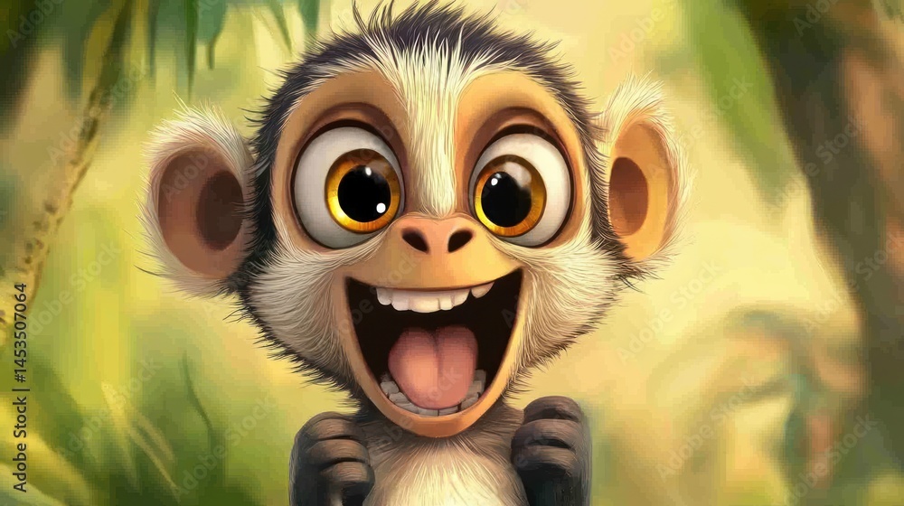 Fototapeta premium Smiling monkey portrait