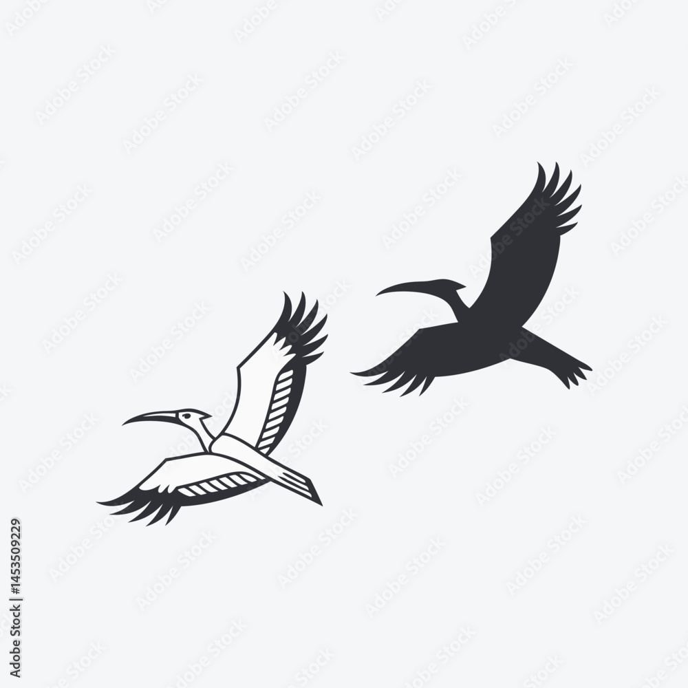 Fototapeta premium flying birds silhouette isolated