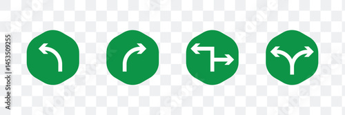 International road signs colorful Traffic signal isolated on white background. Eps 10.