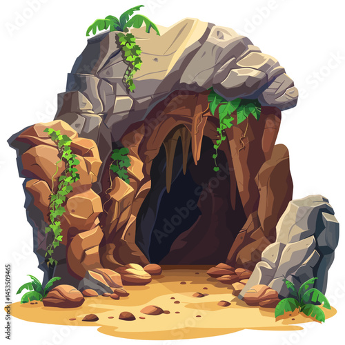 Cave on white 