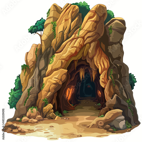 Cave isolated on white 
