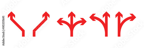 Arrow road signs icon. Set of map navigation icons