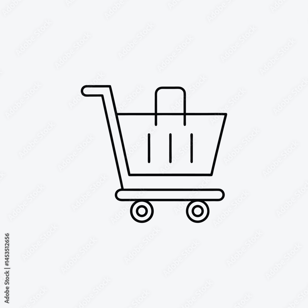 Shopping Monoline and Ecommerce Icons in Simple Outline Shopping Monoline and Ecommerce Icons in Simple Outline