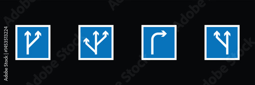 International road signs colorful Traffic signal isolated on white background. Eps 10.