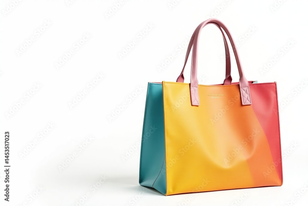 Stylish tote bag, isolated on white background , mockup, green, shoulder bag Stylish tote bag, isolated on white background , mockup, green, shoulder bag