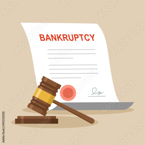Bankruptcy legal law document. Financial crisis.