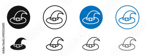 Witch hat icon. Vector outline illustration. vector logo template
