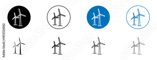 Wind turbine icon. Vector outline illustration. vector logo template