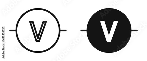 Voltmeter icon. Vector outline illustration. vector logo template