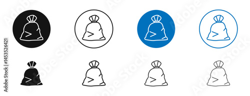 Trash bag icon. Vector outline illustration. vector logo template