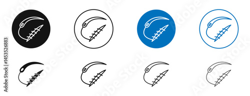 Suture icon. Vector outline illustration. vector logo template