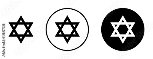 Star of David icon. Vector outline illustration. vector logo template