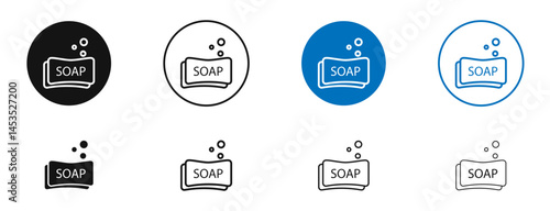 Soap bar icon. Vector outline illustration. vector logo template