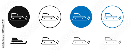 Sled icon. Vector outline illustration. vector logo template