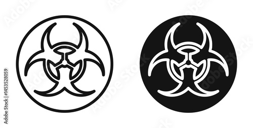 Radioactive icon. Vector outline illustration. vector logo template