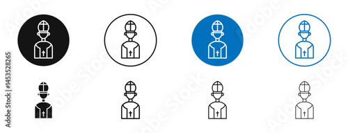 Pope icon. Vector outline illustration. vector logo template