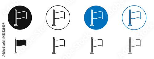Plain flag icon. Vector outline illustration. vector logo template