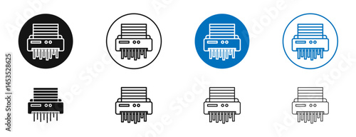 Paper shredder icon. Vector outline illustration. vector logo template