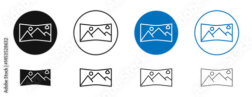 Panoramic view icon. Vector outline illustration. vector logo template