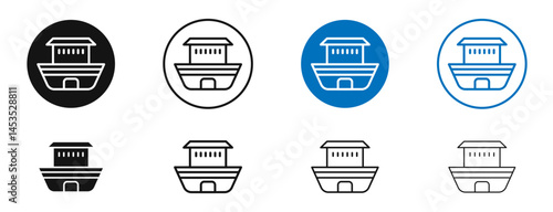 Noah Ark icon. Vector outline illustration. vector logo template