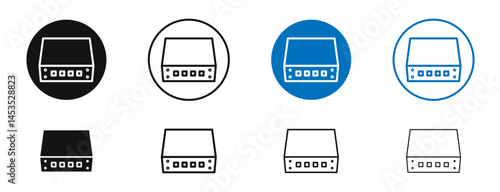 Network switch icon. Vector outline illustration. vector logo template