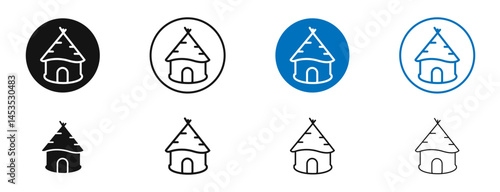 Hut icon. Vector outline illustration. vector logo template
