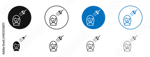 Hair washing icon. Vector outline illustration. vector logo template