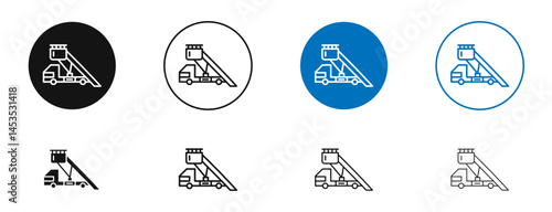 Gangway truck icon. Vector outline illustration. vector logo template