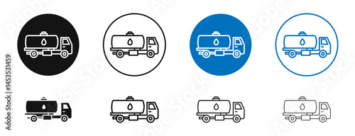 Fuel truck icon. Vector outline illustration. vector logo template