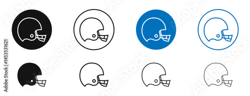 Football helmet icon. Vector outline illustration. vector logo template photo