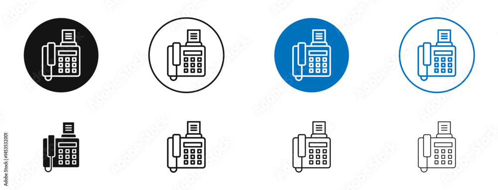 Fax machine icon. Vector outline illustration. vector logo template Fax machine icon. Vector outline illustration. vector logo template