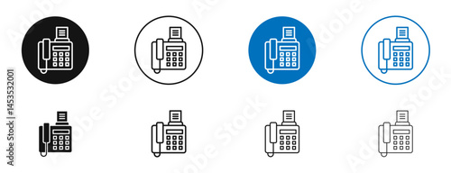Fax machine icon. Vector outline illustration. vector logo template
