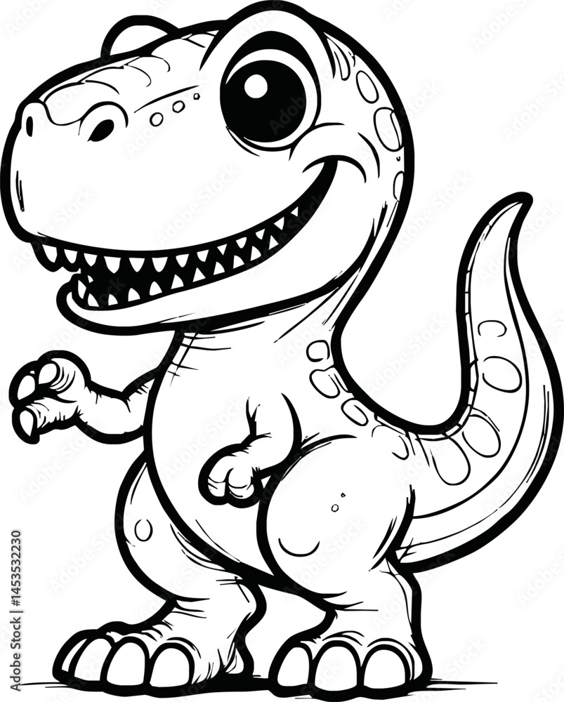 Vector illustration of Tyranosaurus Rex or T-rex or dinosaur . kids coloring page and coloring book Vector illustration of Tyranosaurus Rex or T-rex or dinosaur . kids coloring page and coloring book