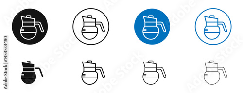 Coffee pot icon. Vector outline illustration. vector logo template