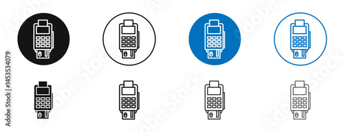 Card machine icon. Vector outline illustration. vector logo template