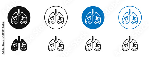 Asthma icon. Vector outline illustration. vector logo template