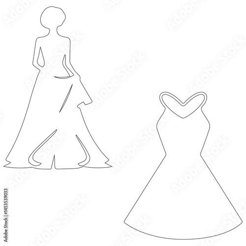 Dress Silhouette, cute Dress Vector Silhouette, Cute Dress cartoon Silhouette, Dress vector Silhouette, Dress icon Silhouette, Dress vector																	