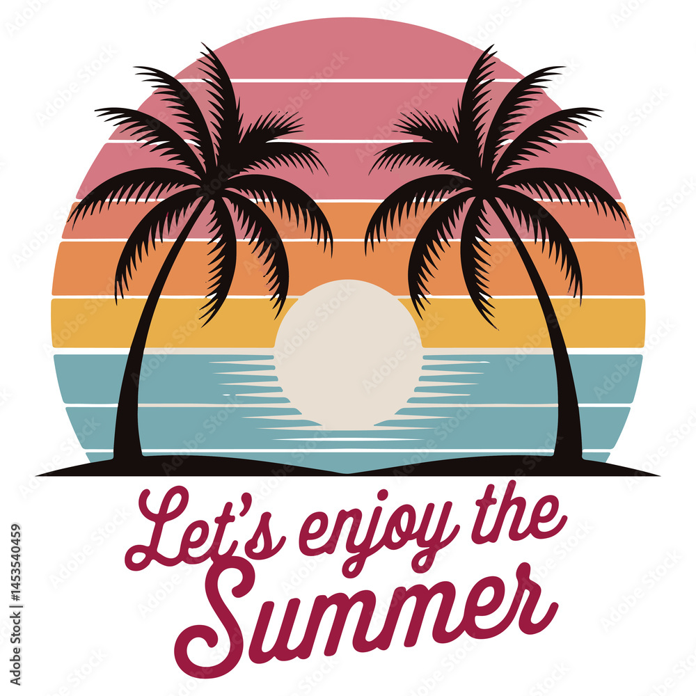 Naklejka premium Summer Quotes Sublimation Clipart Design